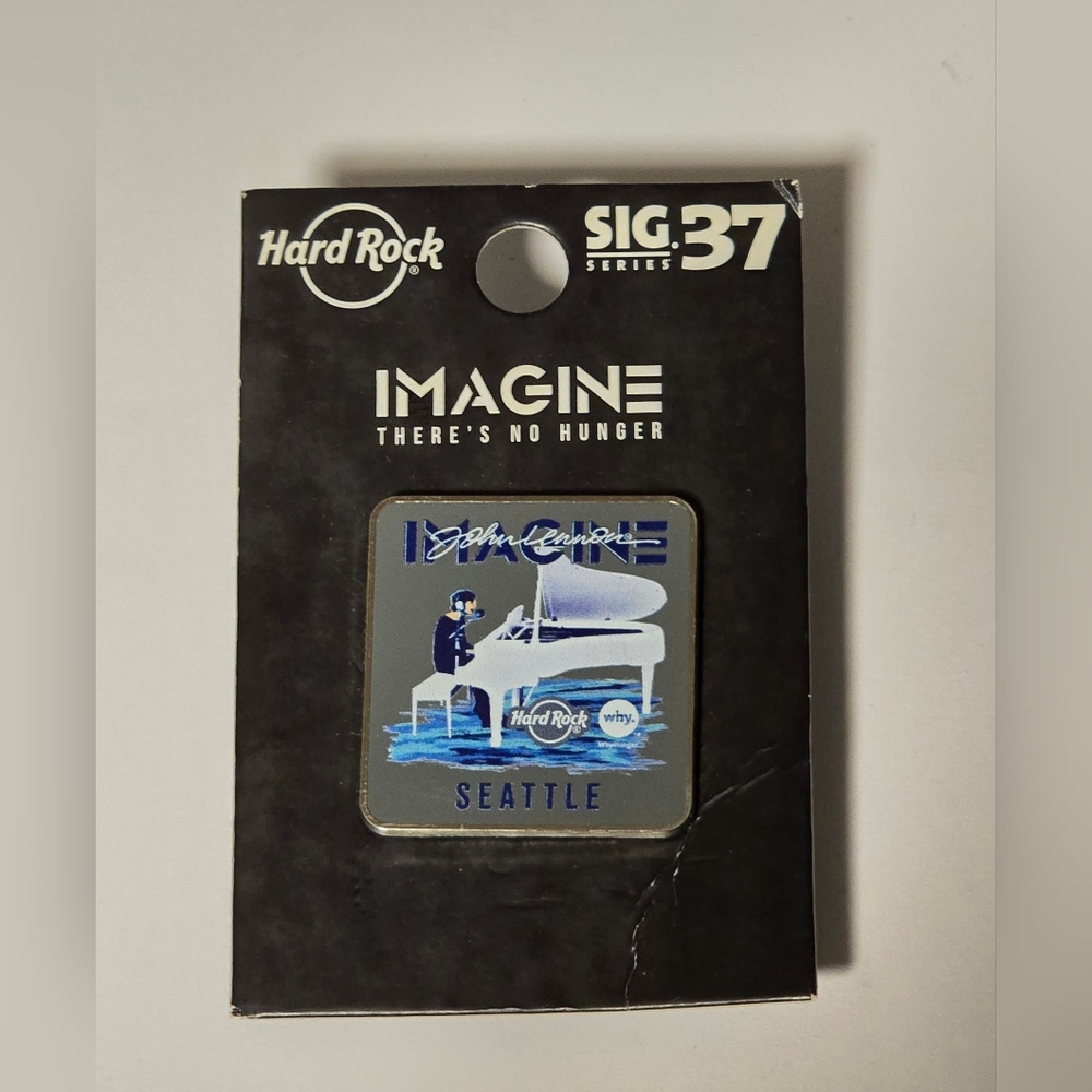 Hard Rock (John Lennon) 'Imagine' Seattle PIN - Blue & Gray *Extremely Rare*